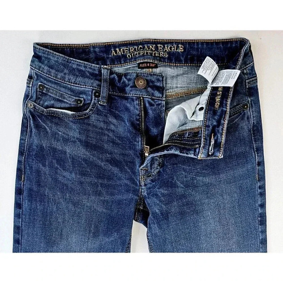 American Eagle Outfitters Size 29X32 Men's Slim Straight Flex/4 360 Blue Jeans - Picture 7 of 12